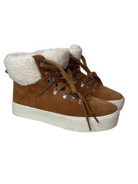 Marc Fisher Daire Leather Platform Ankle Boots Size 7.5